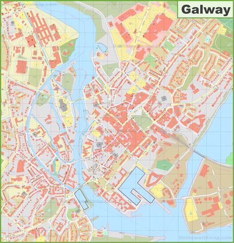 Large detailed map of Galway .